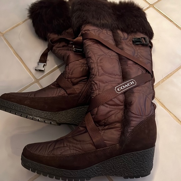 Coach Zip-up Brown Boots - Picture 1 of 5